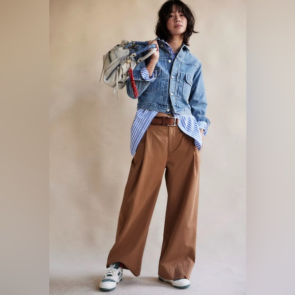 Free People Pants - NWT! FP Free People Buckle Back Trousers Sz 6